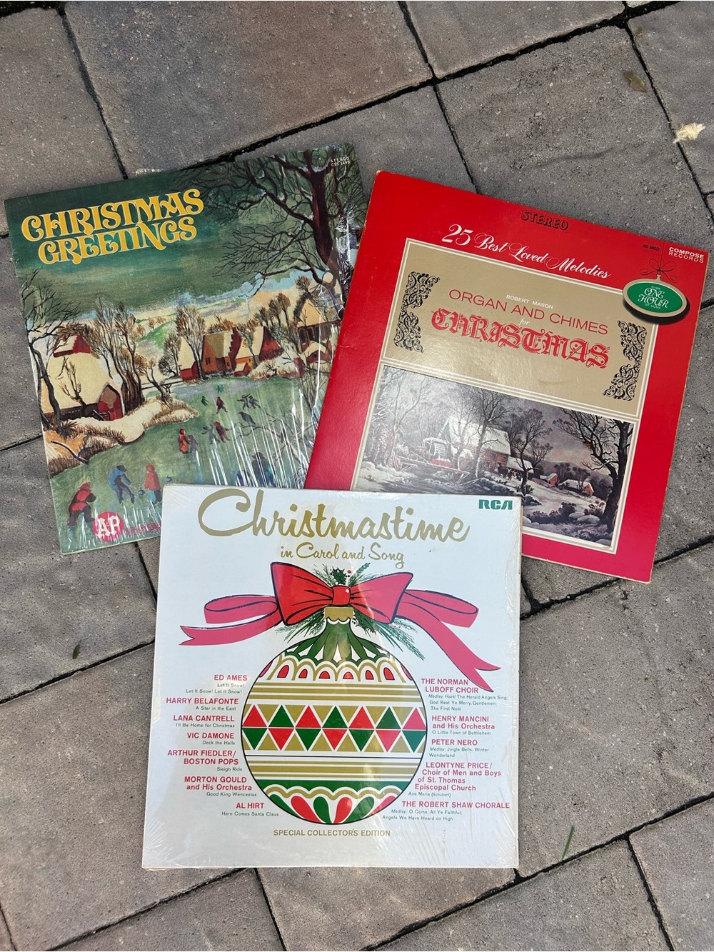 3 Christmas Vinyl Record Albums